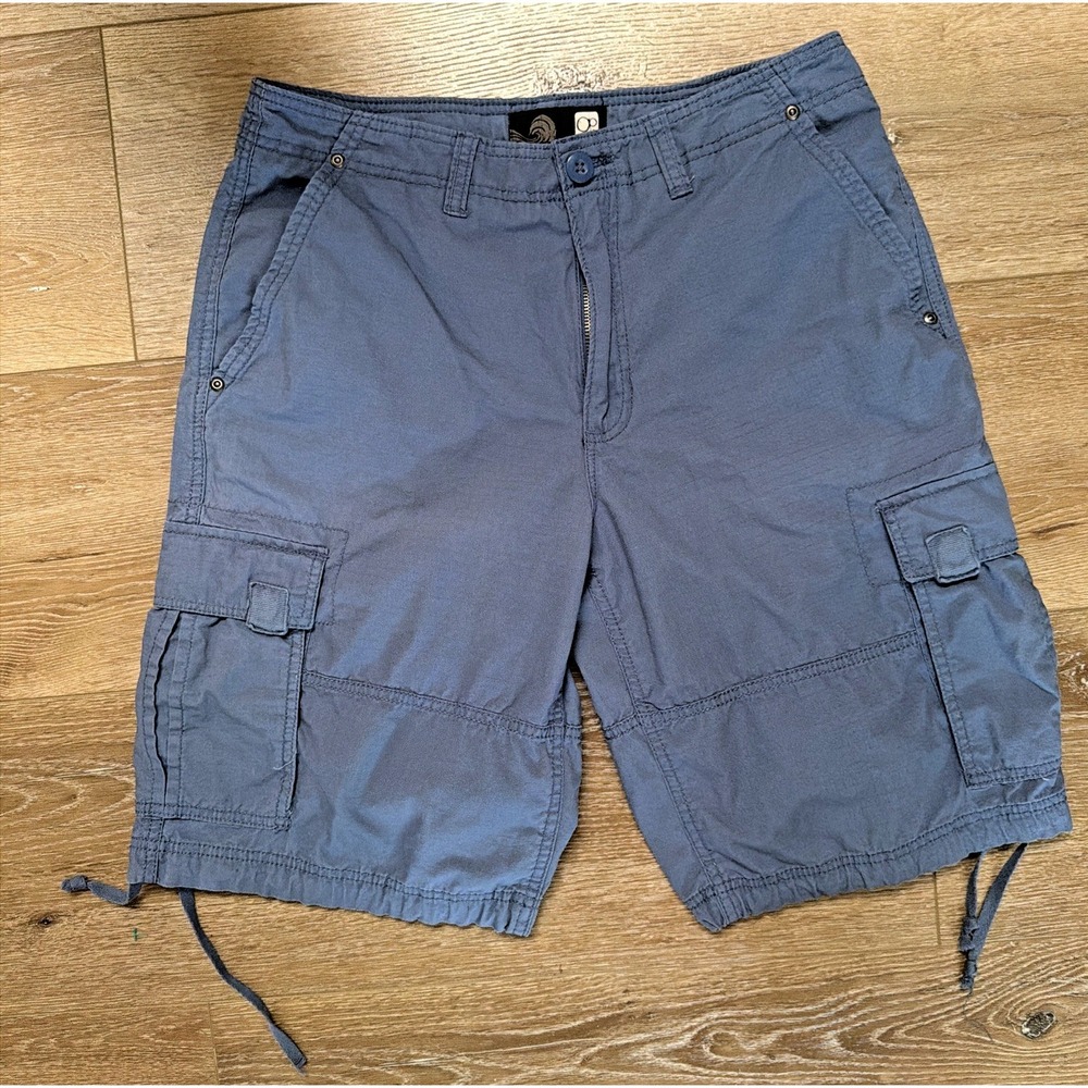 Ocean Pacific OP Cargo Shorts Mens 32 Blue Y2K Surf Skate Cargo 32x11